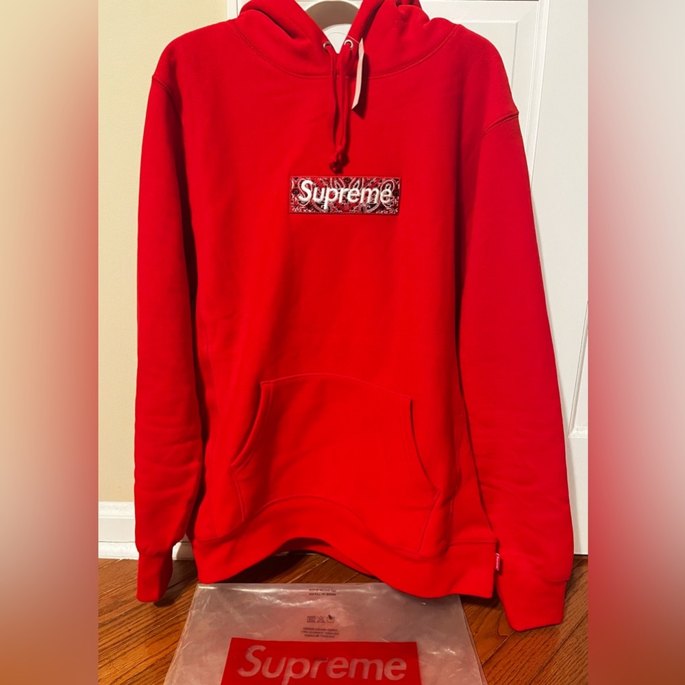 Supreme Bandana Box Logo Hoodie Red